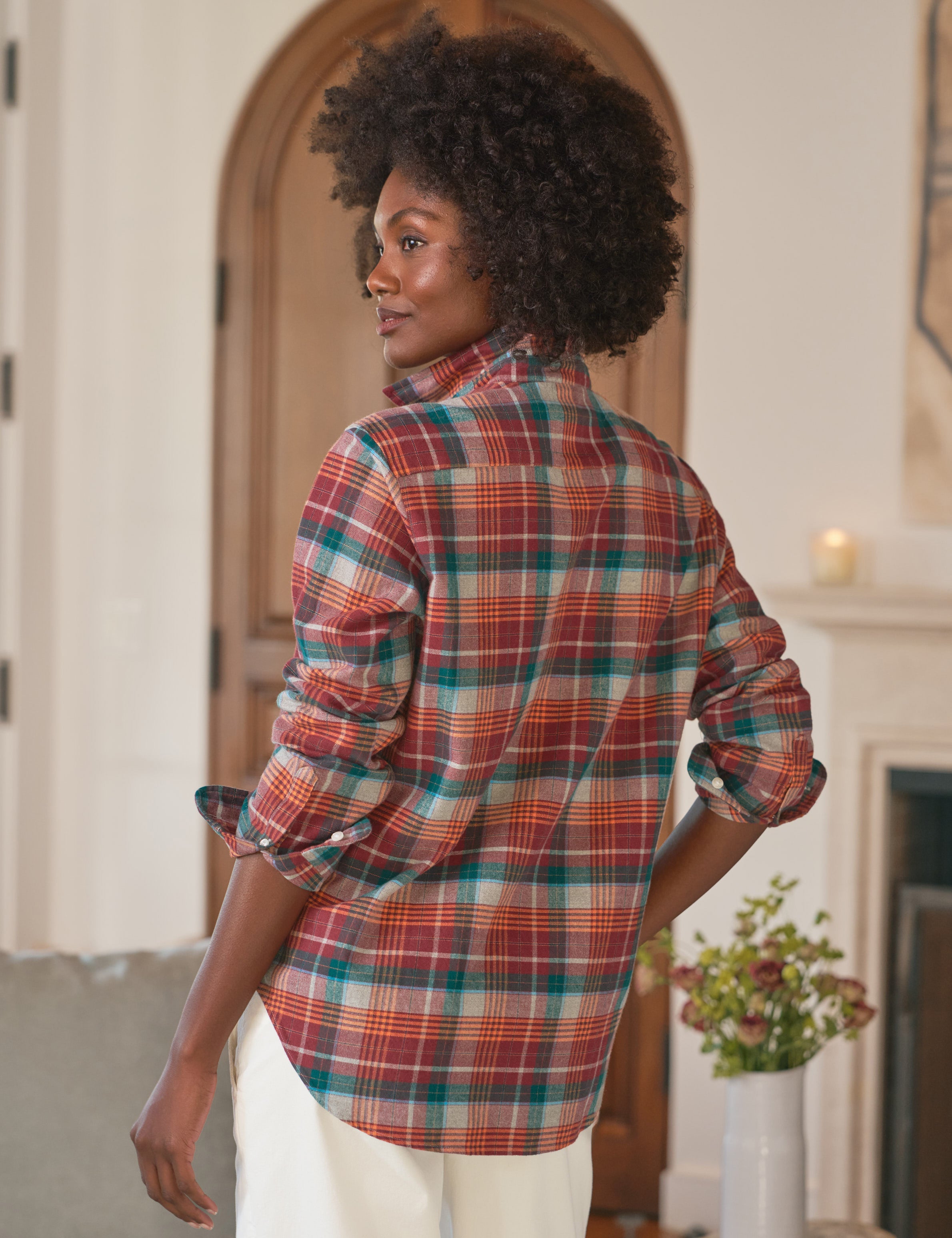 EILEEN Wine and Green Plaid, Italian Flannel