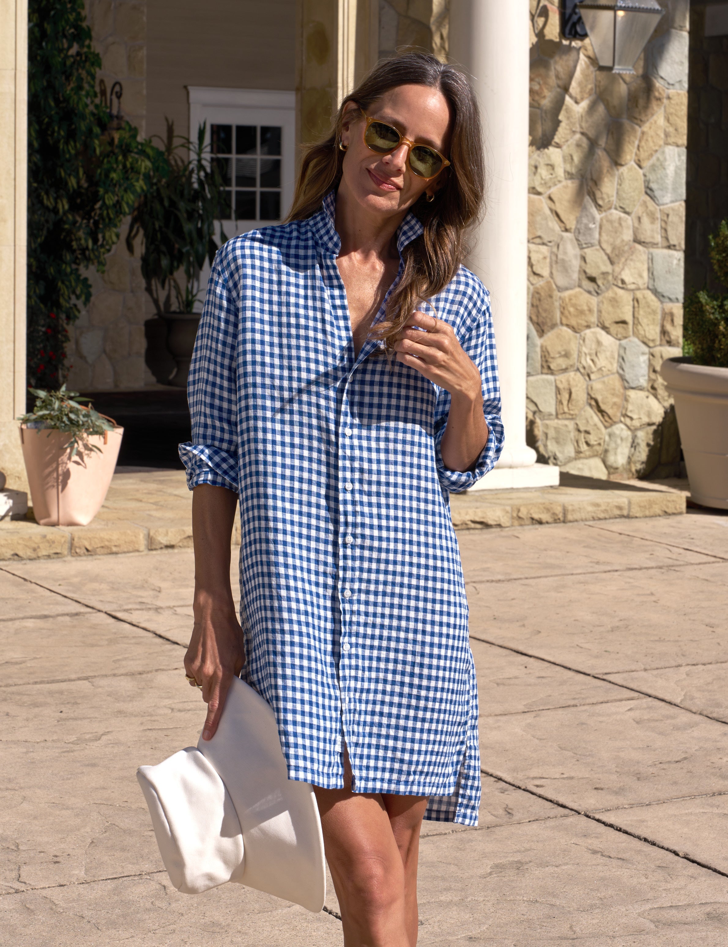 HUNTER Blue Check, Italian Classic Linen