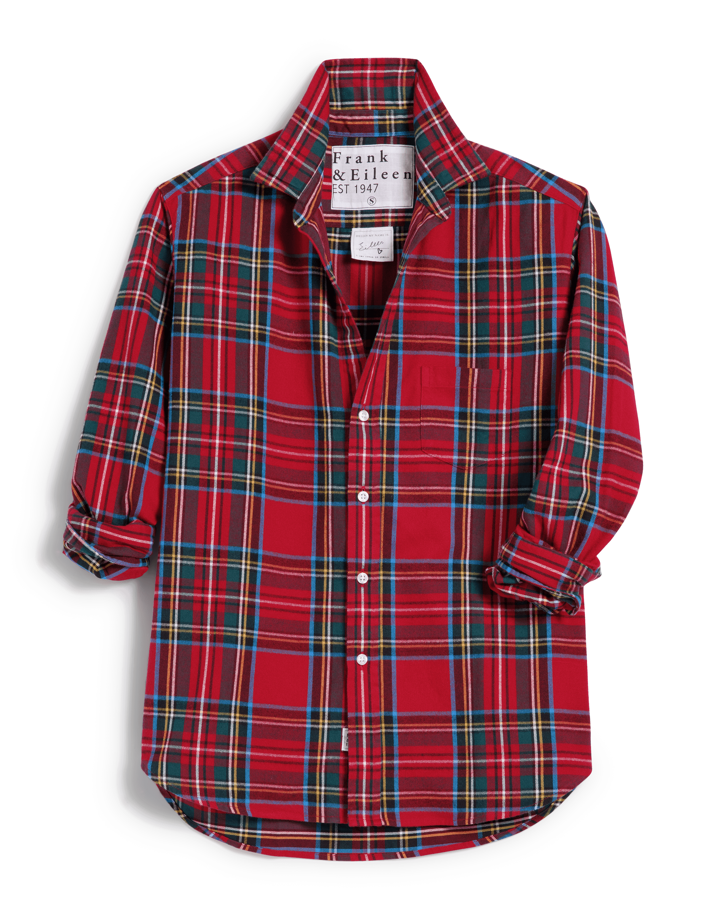 EILEEN Red and Green Plaid, Italian Flannel