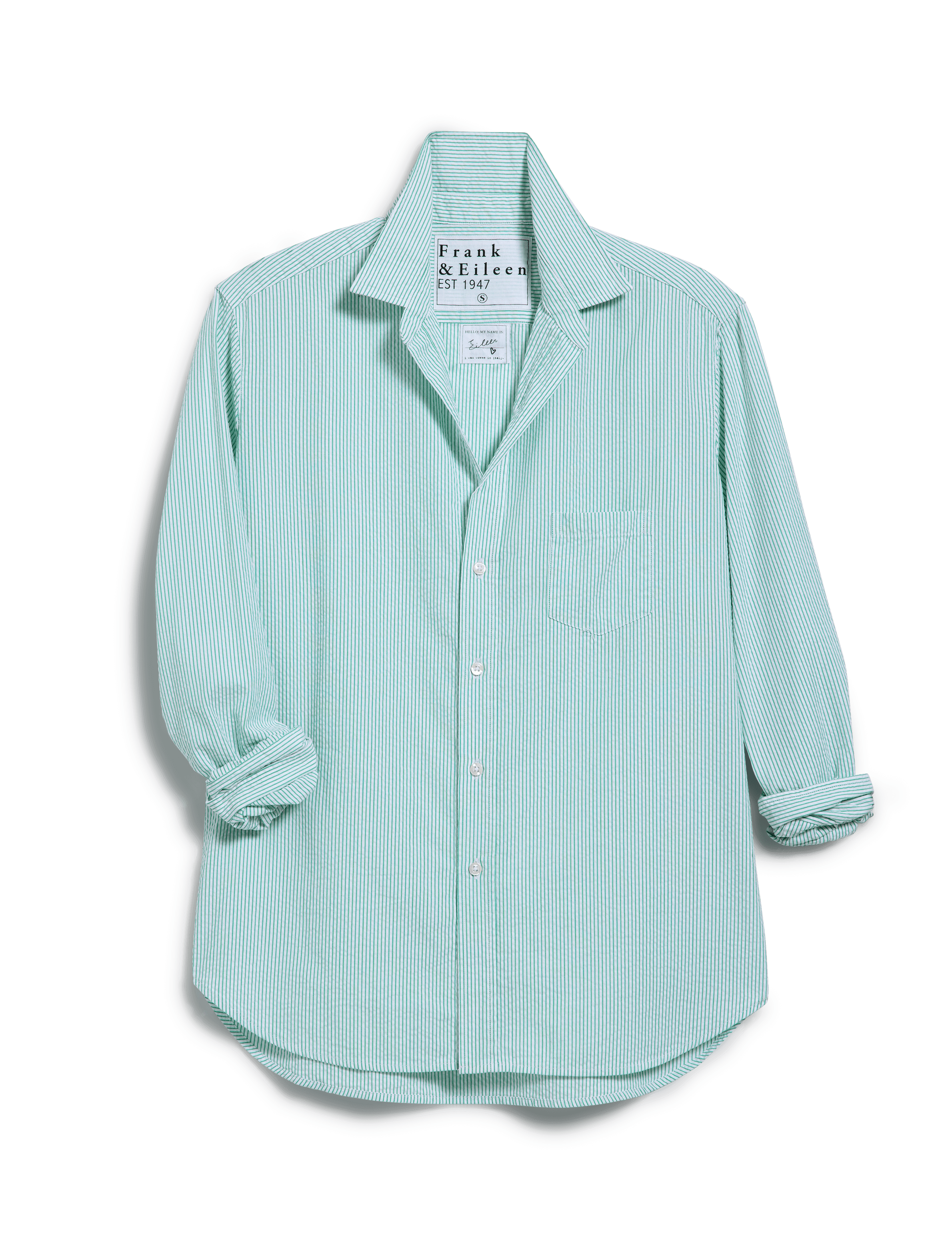 EILEEN Green Stripe, Italian Seersucker