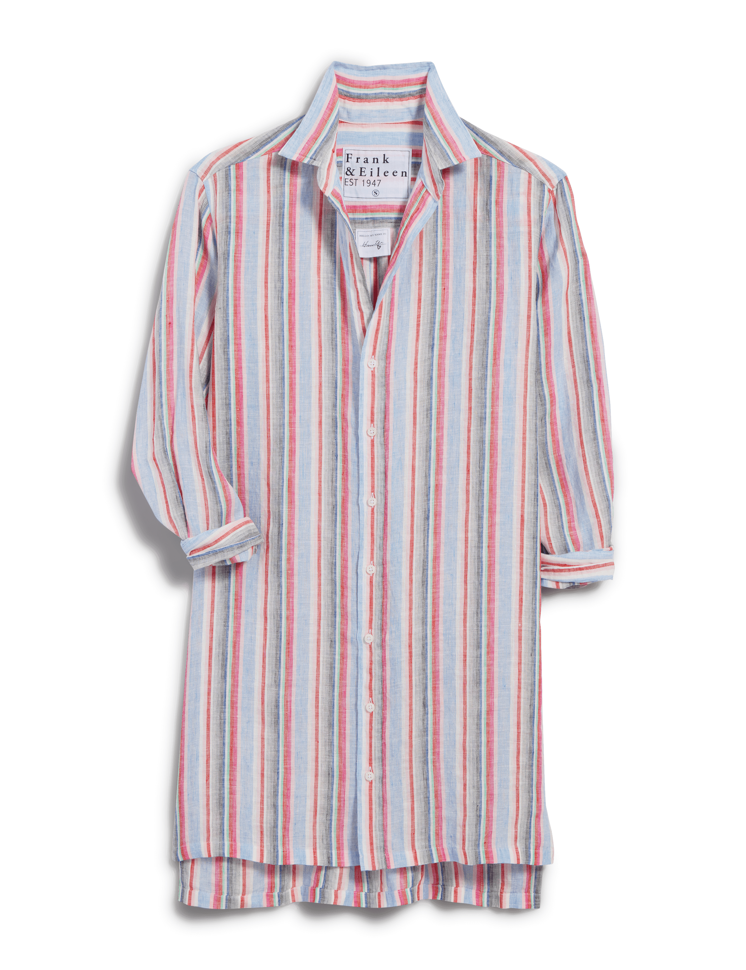 HUNTER Multi Pink and Green Stripe, Italian Classic Linen