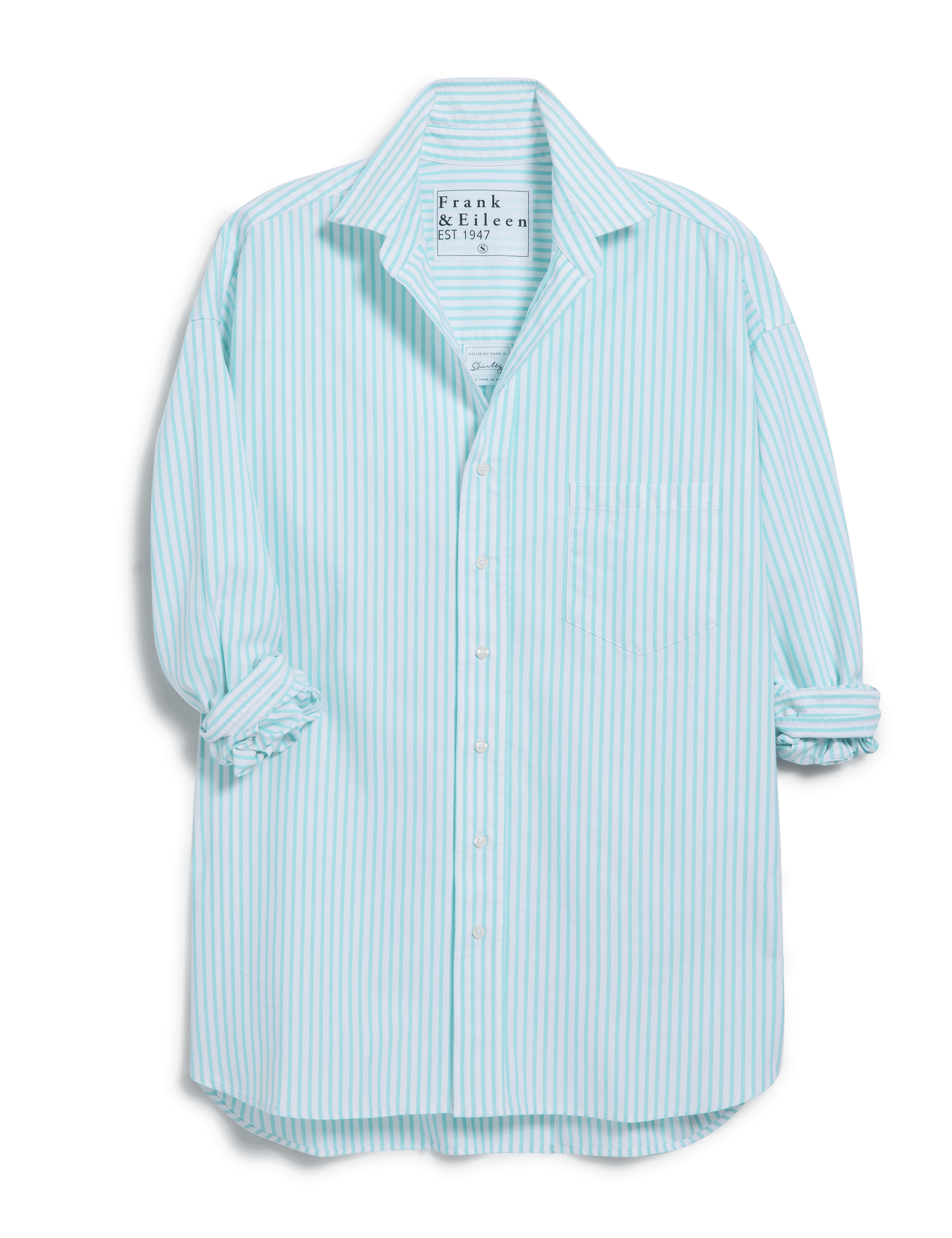 SHIRLEY Seafoam Stripe, Italian Brushed Oxford