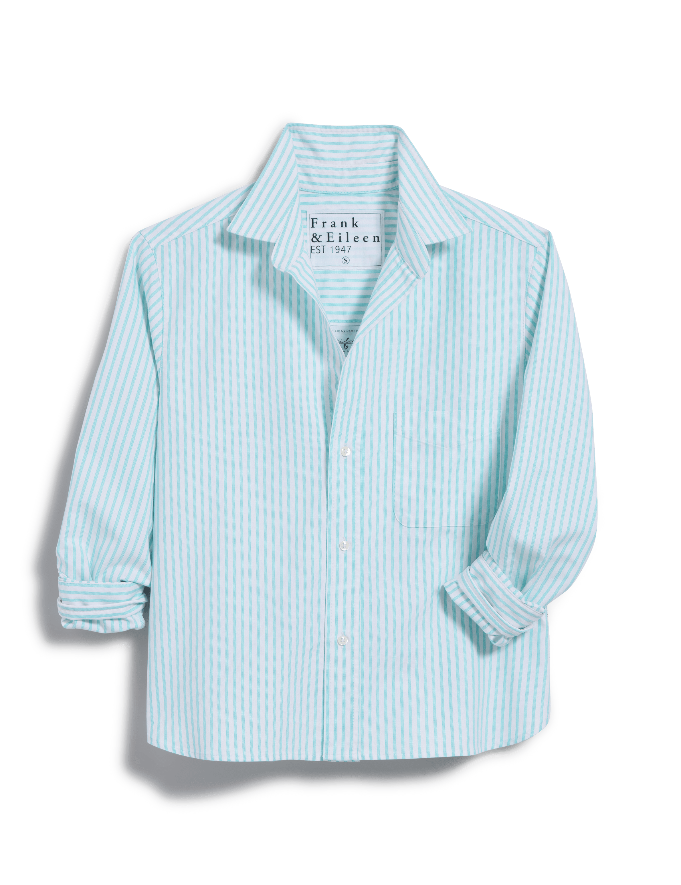 SILVIO Seafoam Stripe, Italian Brushed Oxford