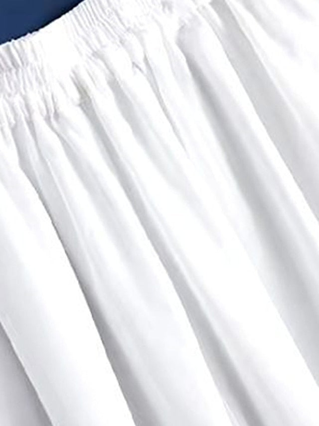Women's Wide Leg Pants Trousers Vacation Streetwear Lightweight Full Length High Waist Plain Elastic Waist High Cut Breathability Comfortable Micro-elastic Outdoor Holiday Daily Wear Black White Pink