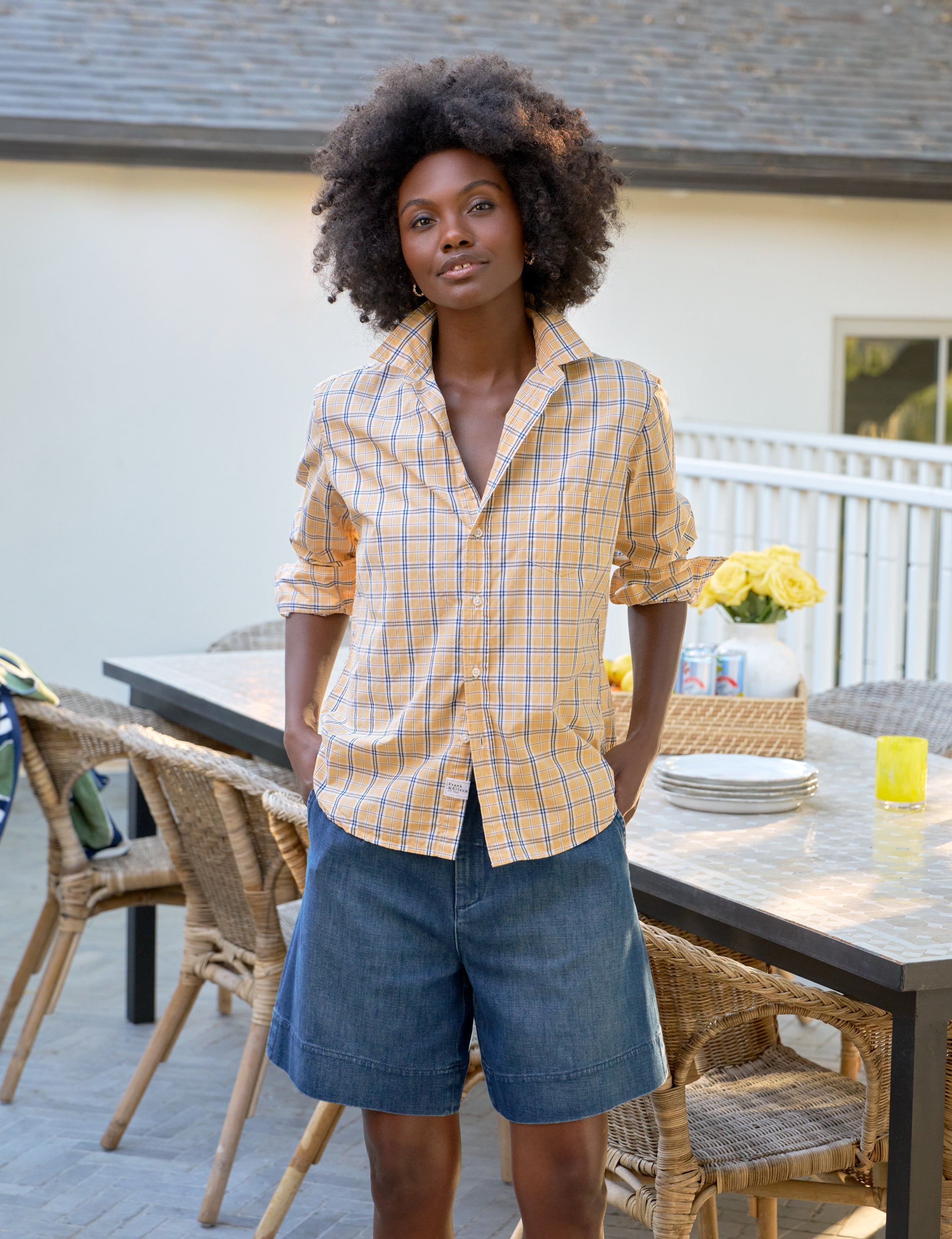 EILEEN Yellow with Blue Plaid, Superluxe
