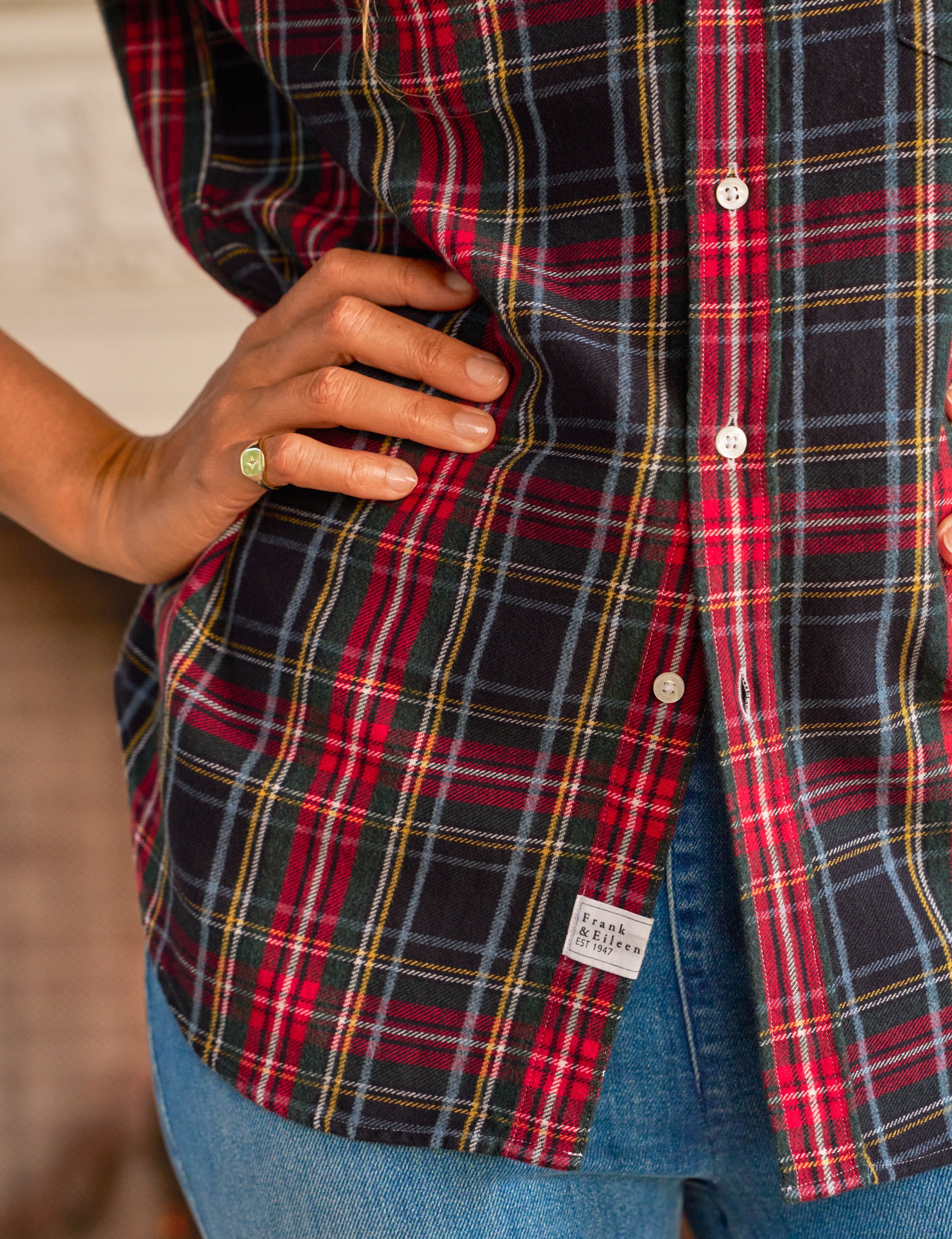 EILEEN Red Multi Plaid, Italian Flannel