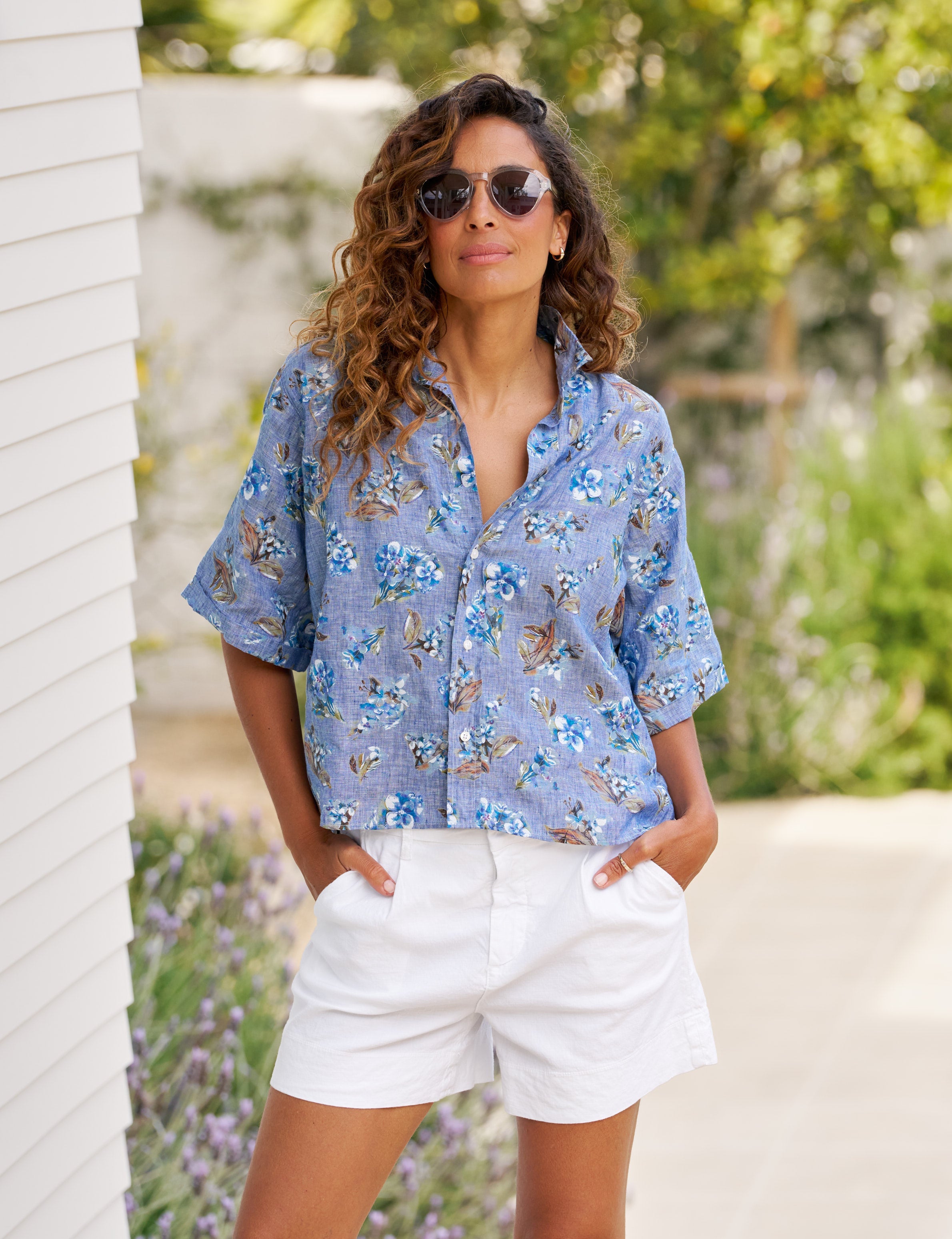 ROSIE Blue Floral, Italian Classic Linen
