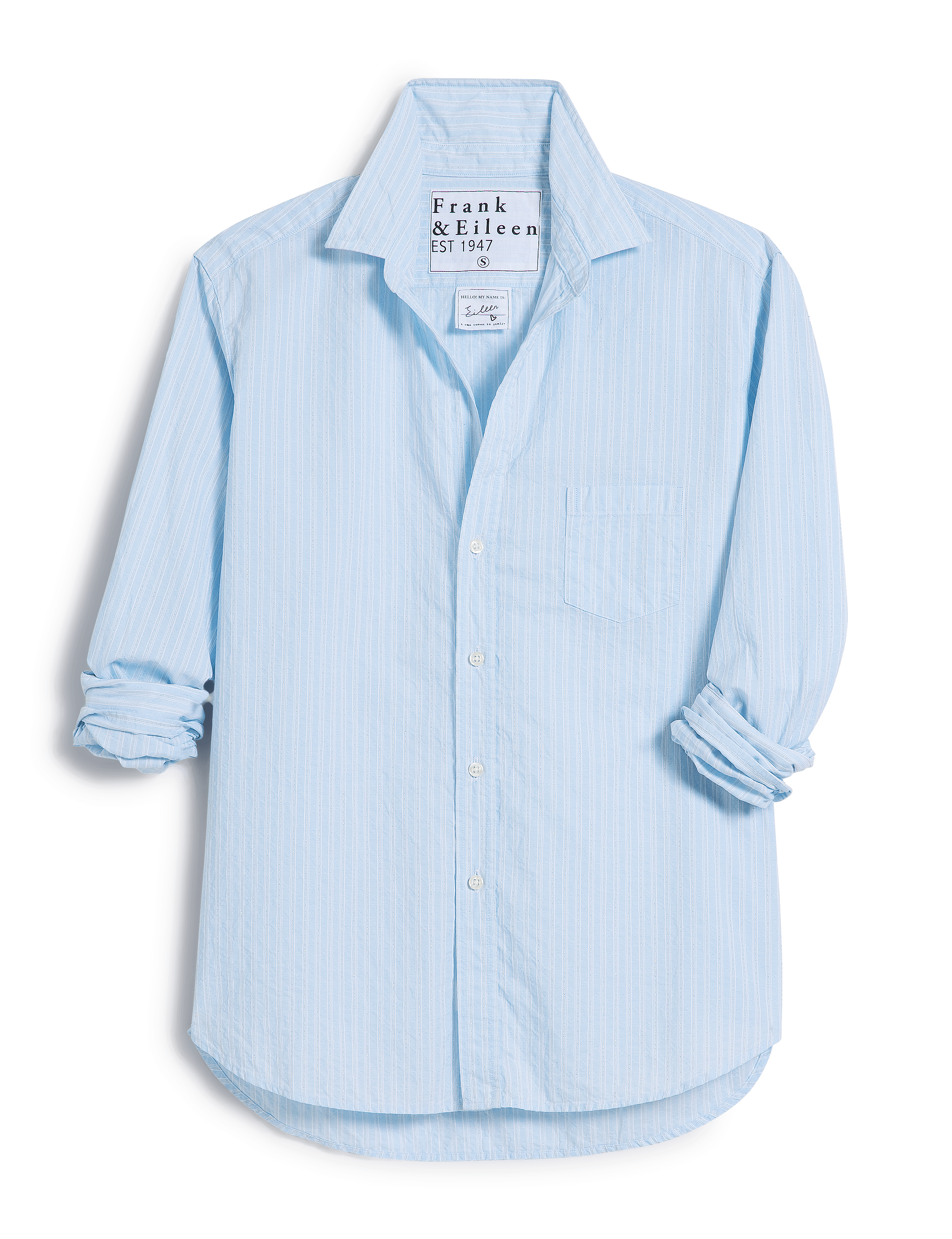 EILEEN Light Blue Stripe with Glitter, Italian Cotton