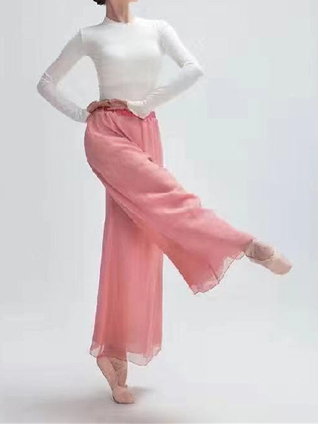 Women's Wide Leg Pants Trousers Vacation Streetwear Lightweight Full Length High Waist Plain Elastic Waist High Cut Breathability Comfortable Micro-elastic Outdoor Holiday Daily Wear Black White Pink