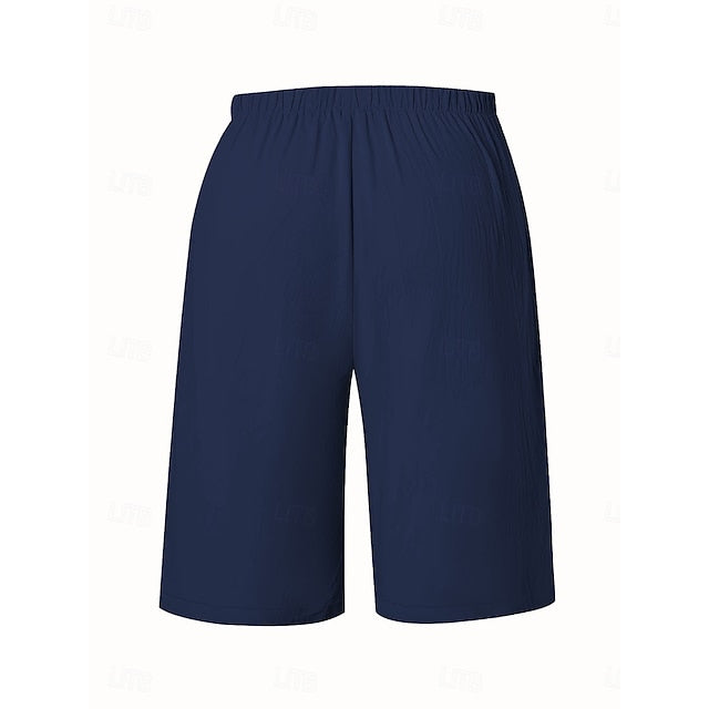 Women's Shorts Summer Shorts Bermuda shorts Beach Shorts Vacation Fashion Casual Knee Length High Waist Plain Drawstring Pocket Comfort Lightweight Soft Micro-elastic Outdoor Beach Holiday Blue Army