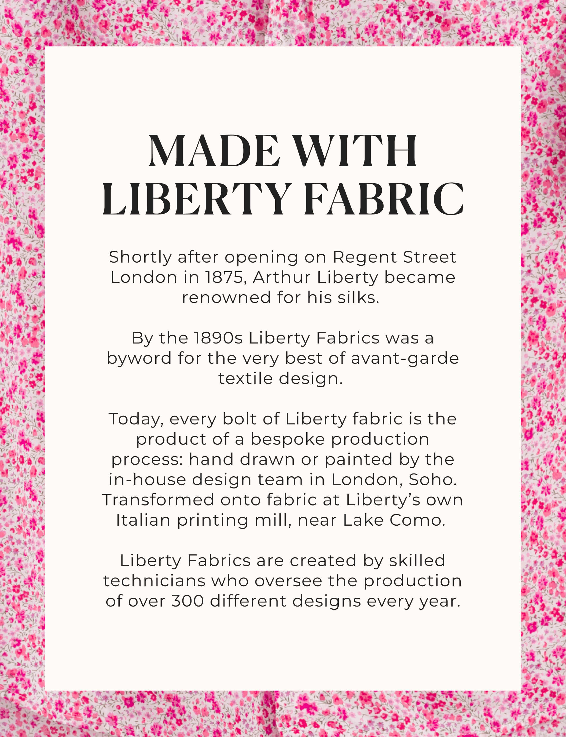 EILEEN Pink Flowers, Made with Liberty Fabric