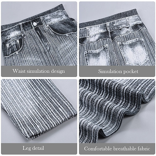 Women's Leggings Vintage Streetwear Casual Capris High Waist Plain Printing Comfy Soft Comfortable Stretchy Outdoor Street Blue Black Red Gray Summer Slim Fit