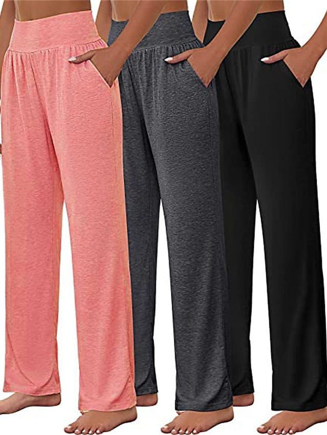 Women's Chinos Pants Trousers Active Simple Casual Full Length Mid Waist Plain Pocket Elastic Waist Breathability Soft Comfortable Micro-elastic Daily Running Yoga Dark Grey Black Pink Fall Winter